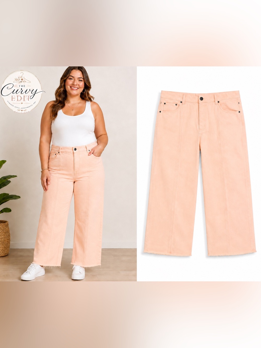 Future Collective Gabriella Karefa-Johnson Size 20 Peach Wide Leg Jeans NWT